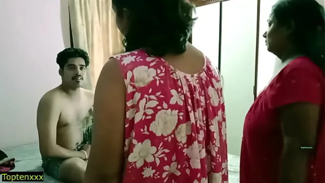 Desi bhabhi and her stepsister caught devar masturbate! Indian sex